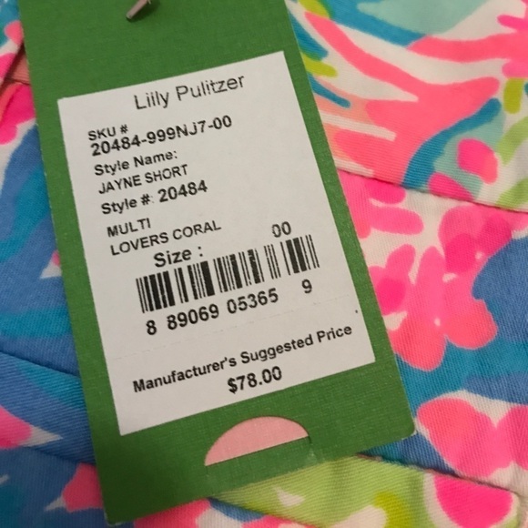 Lilly Pulitzer Jayne short "Lovers Coral" size 00 - Picture 3 of 5